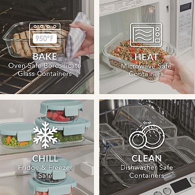 Bentgo Leak-Proof Glass 14-pc. Food Storage Set