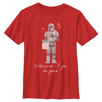 Boys 6-20 Star Wars The Mandalorian Wherever I Go He Goes Graphic Tee