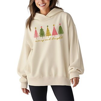 Women's Merry & Bright Oversized Fleece Hoodie Sweatshirt