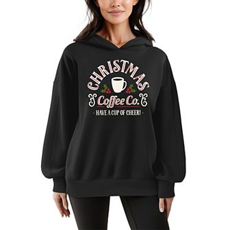 Women's Christmas Coffee Co. Oversized Fleece Hoodie Sweatshirt