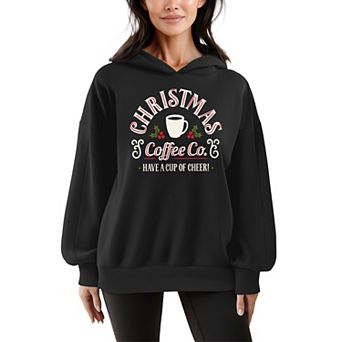Women's Christmas Coffee Co. Oversized Fleece Hoodie Sweatshirt