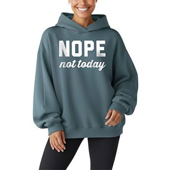 Women's Nope Not Today Oversized Fleece Hoodie Sweatshirt