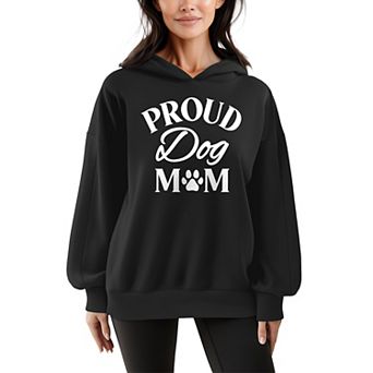 Women's Proud Dog Mom Oversized Fleece Hoodie Sweatshirt