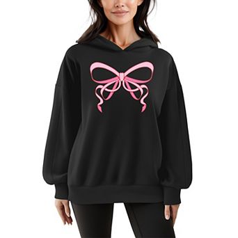 Women's Bows Oversized Fleece Hoodie Sweatshirt