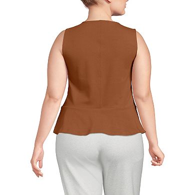 Plus Size Lands' End Sleeveless Peplum Top
