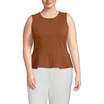 Plus Size Lands' End Sleeveless Peplum Top