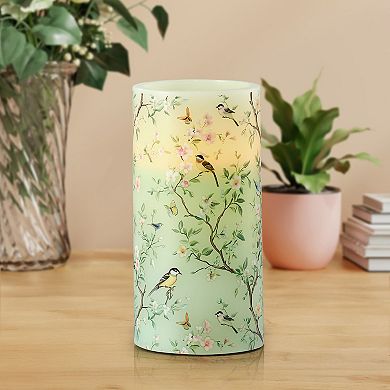 Mikasa Cherry Blossom Tall LED Wax Pillar Candle
