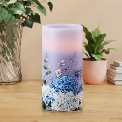 Mikasa Hydrangeas Tall LED Wax Pillar Candle