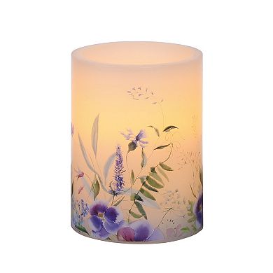 Mikasa Country Field Decal LED Wax Pillar Candle