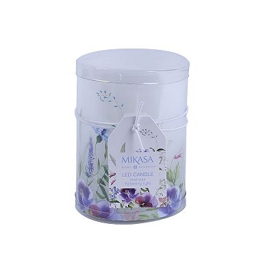 Mikasa Country Field Decal LED Wax Pillar Candle