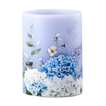 Mikasa Hydrangeas LED Wax Pillar Candle
