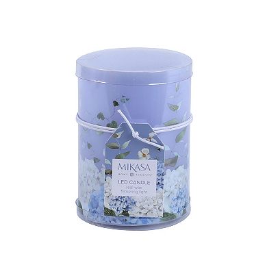 Mikasa Hydrangeas LED Wax Pillar Candle
