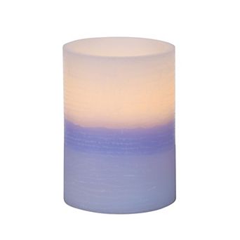 Mikasa Blue Tri-Layer LED Wax Pillar Candle