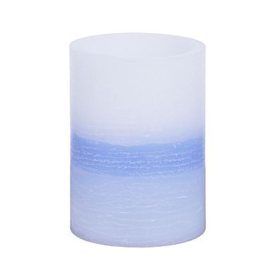 Mikasa Blue Tri-Layer LED Wax Pillar Candle