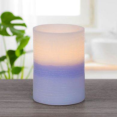 Mikasa Blue Tri-Layer LED Wax Pillar Candle