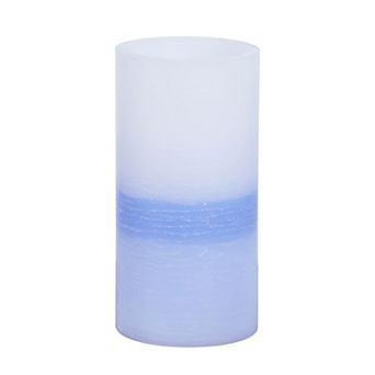 Mikasa Blue Tri-Layer Tall LED Wax Pillar Candle