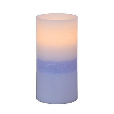 Mikasa Blue Tri-Layer Tall LED Wax Pillar Candle