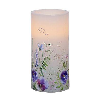 Mikasa Country Field Decal Tall LED Wax Pillar Candle