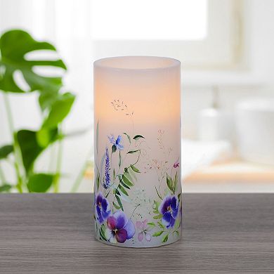 Mikasa Country Field Decal Tall LED Wax Pillar Candle