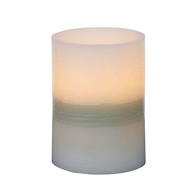 Mikasa Green Tri-Layer LED Wax Pillar Candle