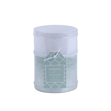 Mikasa Green Tri-Layer LED Wax Pillar Candle