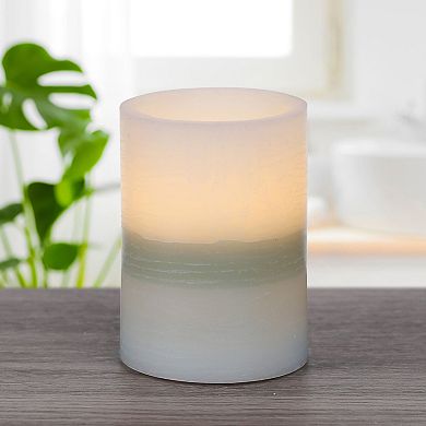 Mikasa Green Tri-Layer LED Wax Pillar Candle