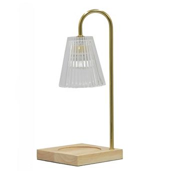 Belle Maison 14-Inch Ribbed Glass Shade Candle Warmer