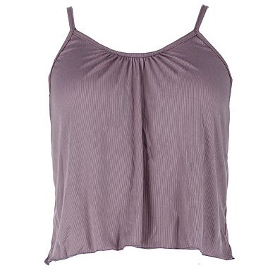 Not Tired Women's Plus Size Ribbed Cami and Shorts Pajama Set