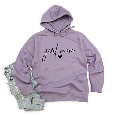 Girl Mom Cursive Heart - Women's Graphic Hoodie