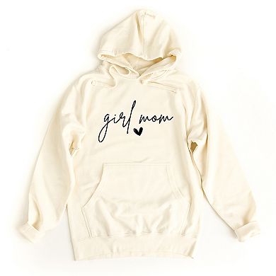 Girl Mom Cursive Heart - Women's Graphic Hoodie
