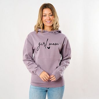 Girl Mom Cursive Heart - Women's Graphic Hoodie