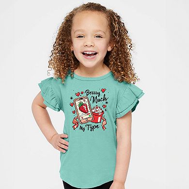 Berry Much My Type Strawberry - Flutter Sleeve Graphic T-Shirt