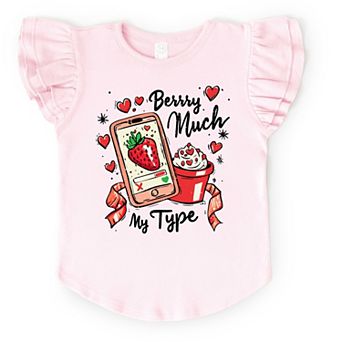 Berry Much My Type Strawberry - Flutter Sleeve Graphic T-Shirt