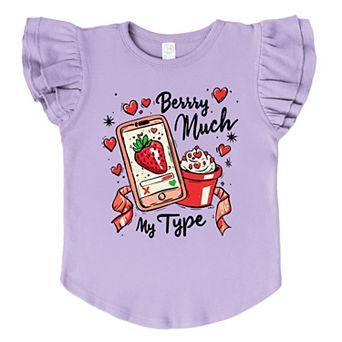 Berry Much My Type Strawberry - Flutter Sleeve Graphic T-Shirt