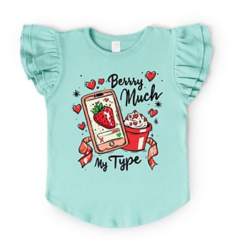 Berry Much My Type Strawberry - Flutter Sleeve Graphic T-Shirt