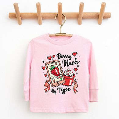 Berry Much My Type Strawberry - Youth Long Sleeve Graphic T-Shirt