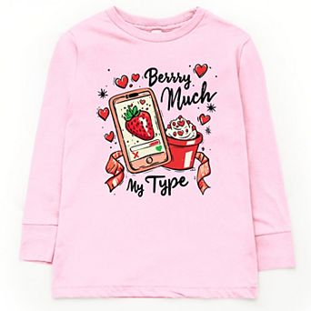 Berry Much My Type Strawberry - Youth Long Sleeve Graphic T-Shirt