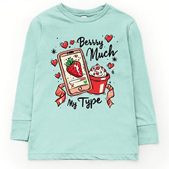Berry Much My Type Strawberry - Youth Long Sleeve Graphic T-Shirt