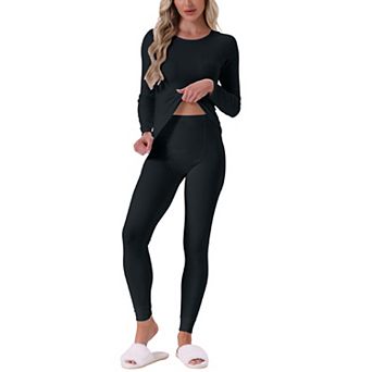 Women's Thermal Underwear Sets Long Sleeve Shirt with Leggings Cold Winter Base Layer Pajamas Set