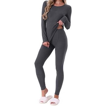 Women's Thermal Underwear Sets Long Sleeve Shirt with Leggings Cold Winter Base Layer Pajamas Set