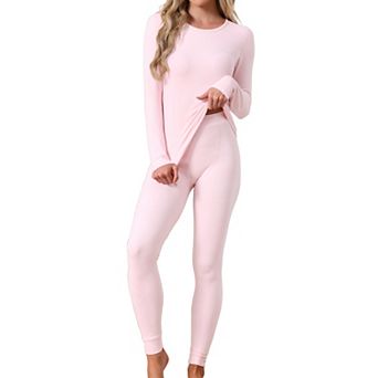 Women's Thermal Underwear Sets Long Sleeve Shirt with Leggings Cold Winter Base Layer Pajamas Set