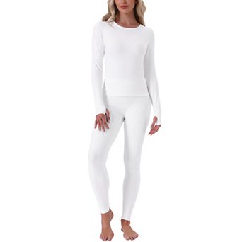 Women's Thermal Underwear Sets Thumbholes Long Sleeve w Leggings Winter Cold Base Layer Pajamas Set