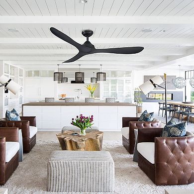 56" Modern ABS 3-Blade Propeller DC Ceiling Fan with Remote