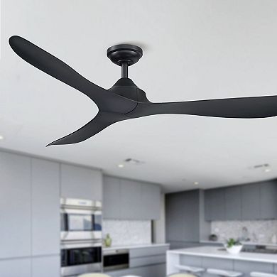 56" Modern ABS 3-Blade Propeller DC Ceiling Fan with Remote