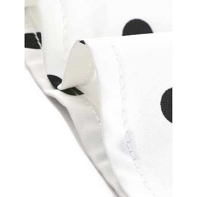 2 Packs Women's Ruffle Neck Long Sleeve Polka Dots Blouse Shirts