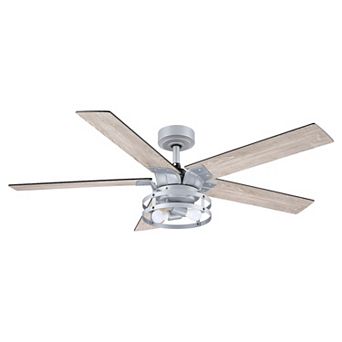 52" Industrial Metal Reversible 5-Blade LED Ceiling Fan with Remote