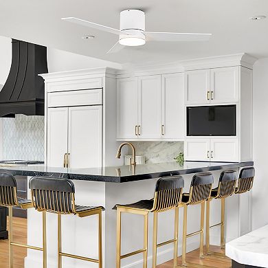 48" Modern 3-Blade LED Hugger Low Profile Ceiling Fan with Light and Remote