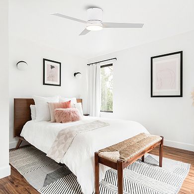 48" Modern 3-Blade LED Hugger Low Profile Ceiling Fan with Light and Remote