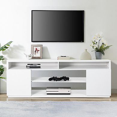 68" Modern LED TV Stand Media Console with Adjustable Open Shelves for TVs up to 78"