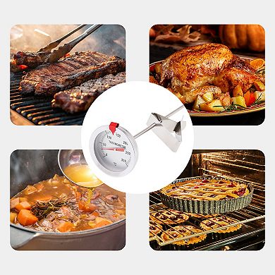 Meat Thermometer, Instant Read Food Thermometer, Waterproof Cooking Thermometer 12in, Silver